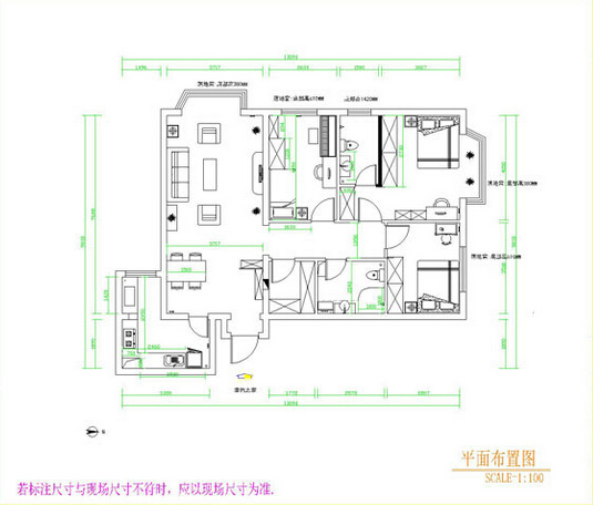 日升装饰 户型图图片来自装修设计芳芳在保利拉菲公馆134现代四居的分享