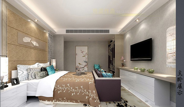 日升装饰 卧室图片来自装修设计芳芳在中国铁建瑞园139新中式三居的分享