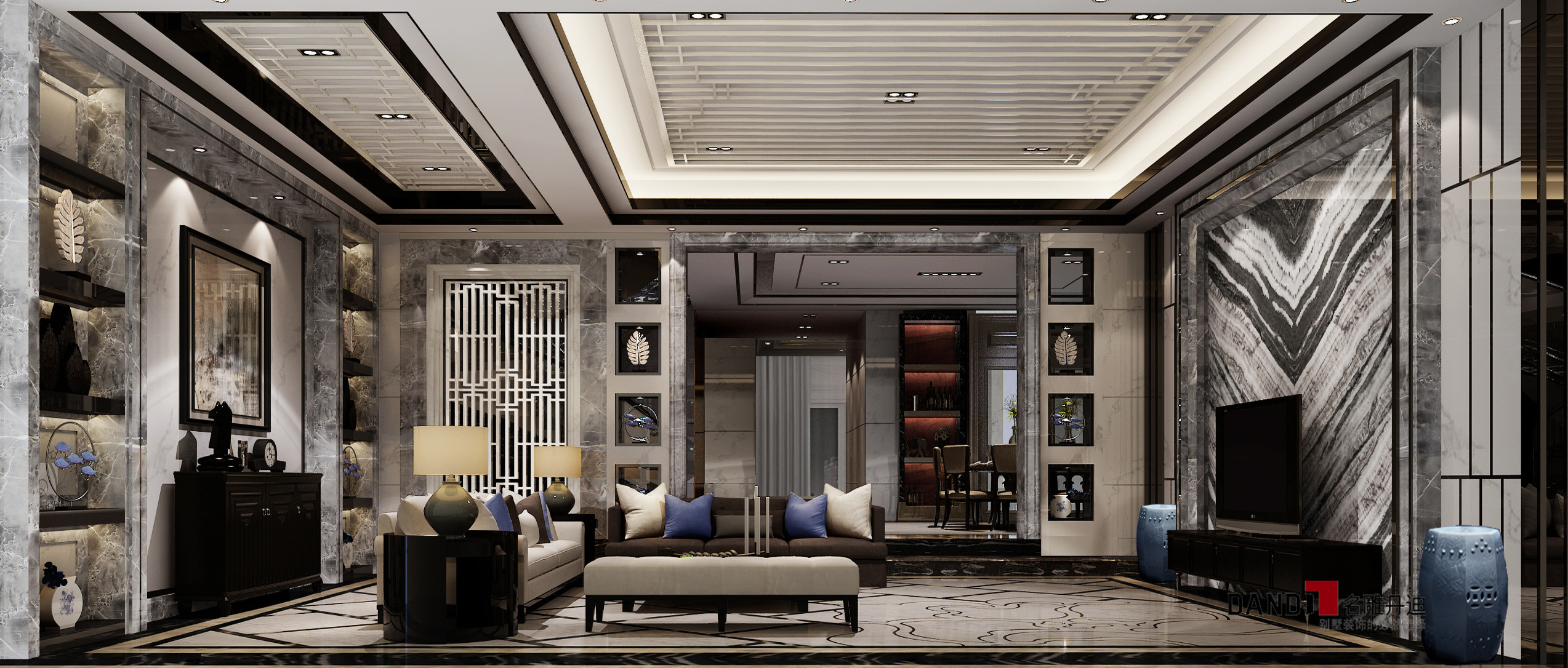 新中式 客厅图片来自名雕装饰设计在东部华侨城—新中式风格—别墅的分享
