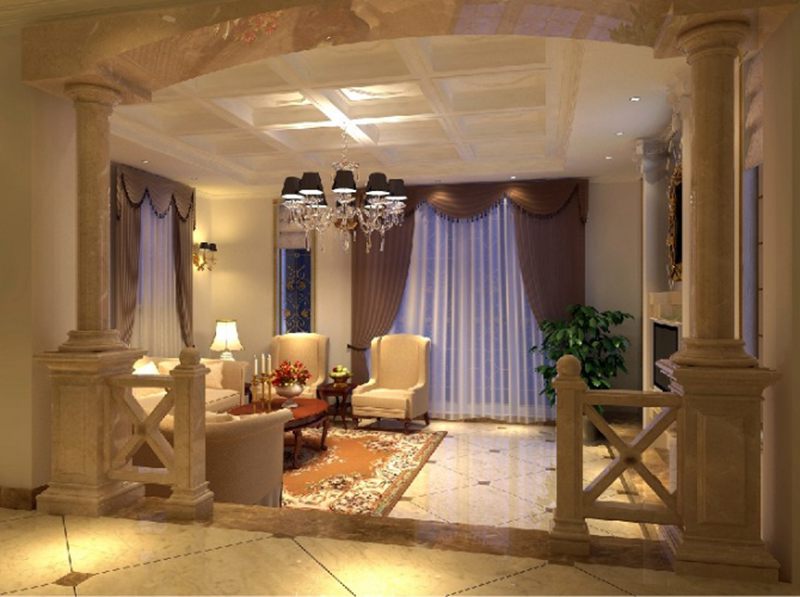 客厅图片来自峰上大宅装饰长沙在龙湖湘风原著-简欧风格的分享