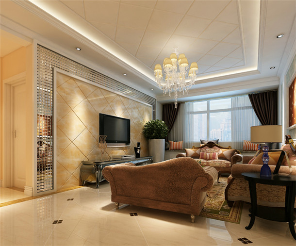 三居 欧式 客厅图片来自日升装饰公司在108平三居简欧风的分享