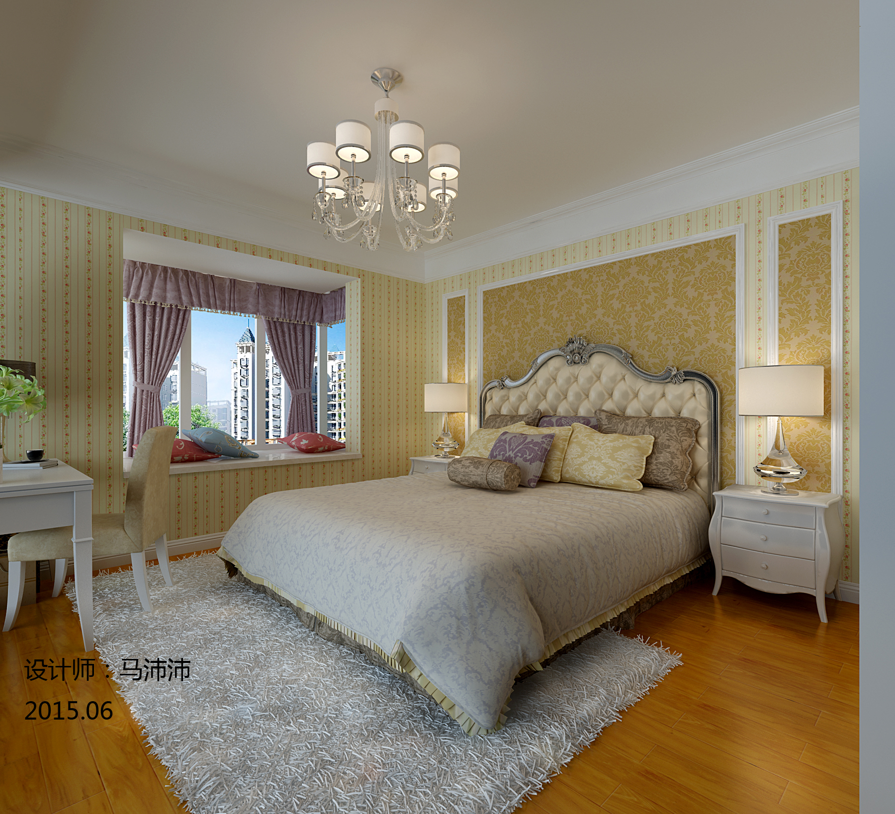 田园 混搭 三居 跃层 卧室图片来自朗润装饰工程有限公司在美式清新田园风格的分享