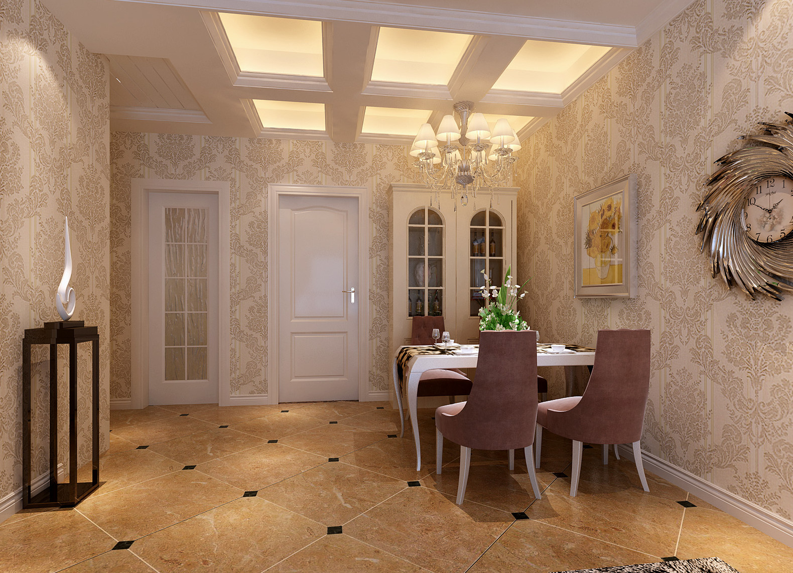 三居 白领 收纳 旧房改造 80后 小资 餐厅图片来自实创装饰完美家装在孔雀城英国宫126平简欧风格案例的分享