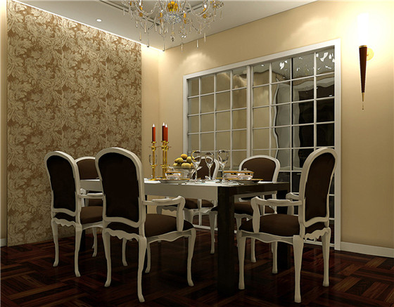 日升装饰 餐厅图片来自装修设计芳芳在罗马景福城132英伦范儿三居的分享