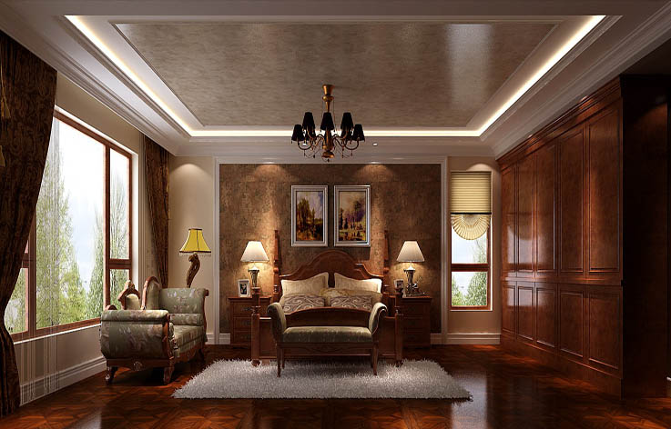 美式 四居 小资 高度国际 卧室图片来自高度国际姚吉智在西山一号院 202坪 美式风格的分享
