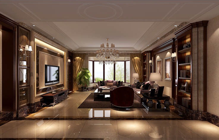 美式 古典 复式 叠拼 高度国际 客厅图片来自高度国际姚吉智在金隅翡丽 230坪 美式古典风格的分享