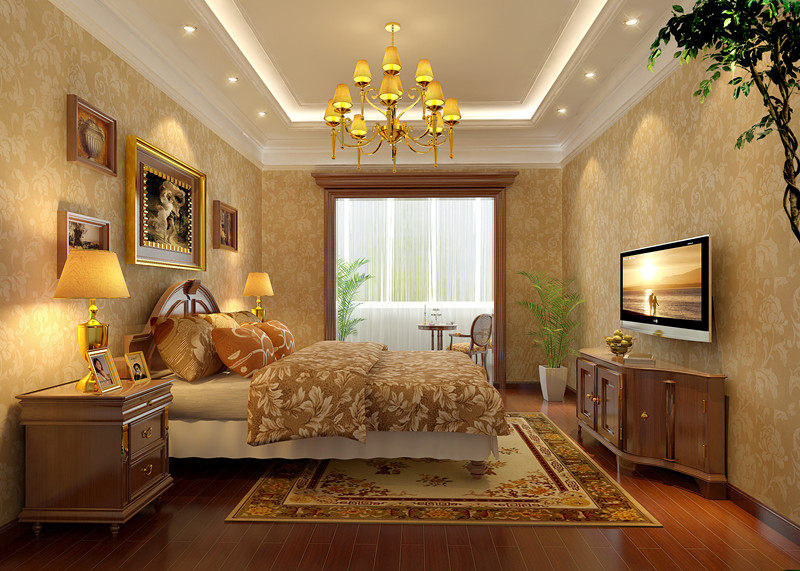 欧式 别墅 卧室图片来自朗润装饰工程有限公司在大溪谷420平 欧式风格的分享