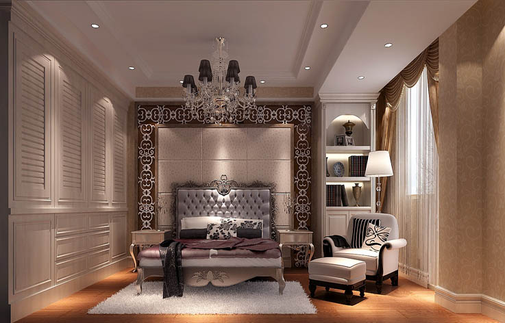 美式 古典 复式 叠拼 高度国际 卧室图片来自高度国际姚吉智在金隅翡丽 230坪 美式古典风格的分享