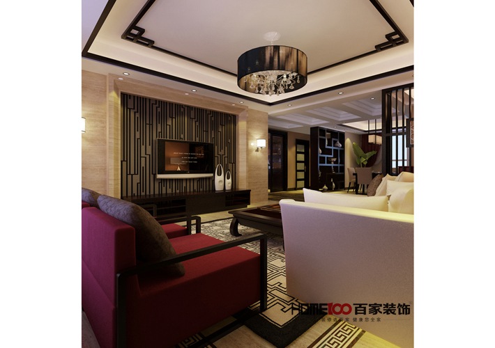三居 白领 小资 客厅图片来自百家装饰杨乐乐在金地锦城145平新中式风格的分享