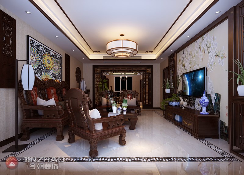 中式 客厅图片来自阿布的小茅屋15034052435在阳光汾河湾167平米--中式的分享