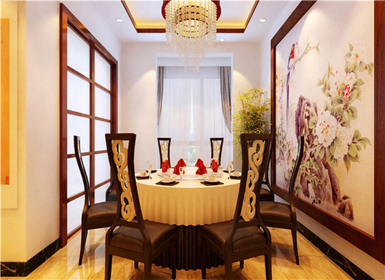 日升装饰 餐厅图片来自装修设计芳芳在金辉世界城126中式三居的分享