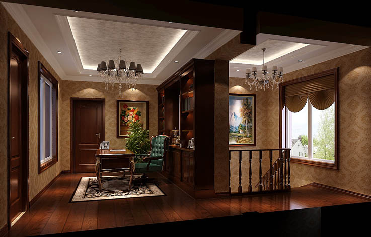 简欧 复式 洋房 高度国际 书房图片来自高度国际姚吉智在鲁能七号院 180坪 简欧风格的分享