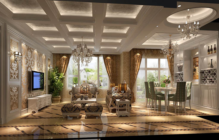 简欧 复式 洋房 高度国际 客厅图片来自高度国际姚吉智在鲁能七号院 180坪 简欧风格的分享