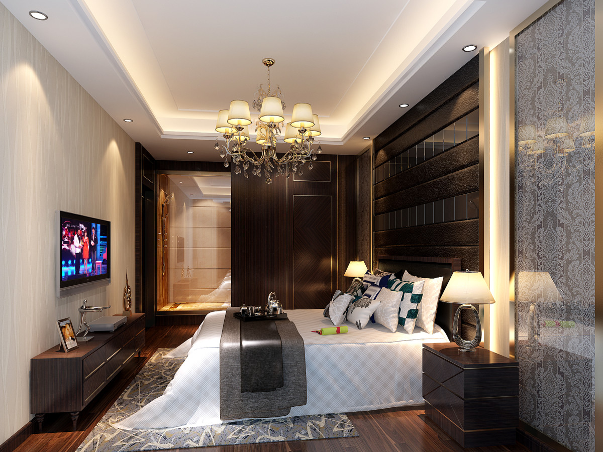 卧室图片来自西安日升装饰在西安公馆126平米新中式的分享