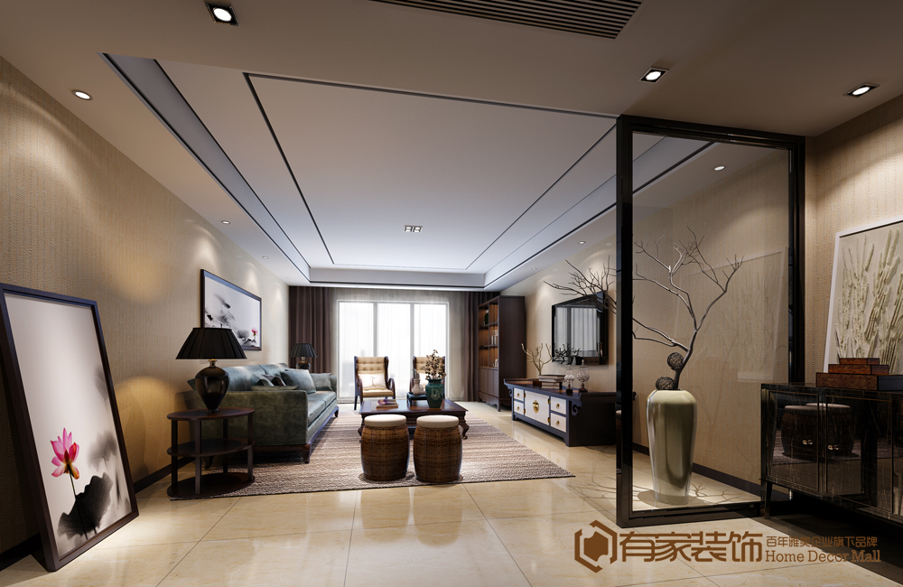 三居 新中式 客厅图片来自福州有家装饰-小彭在世茂天城2#的分享