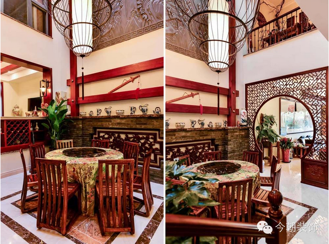 餐厅图片来自北京今朝装饰在浓郁书香世家--古典韵味的分享