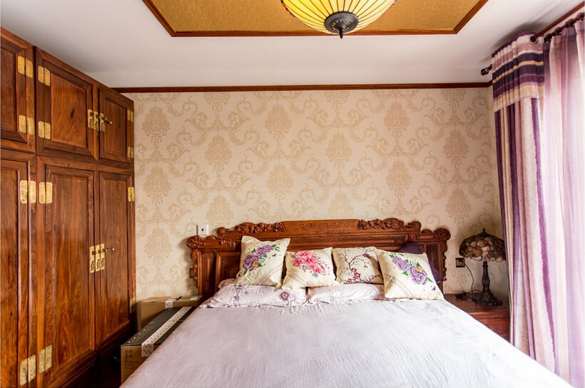 卧室图片来自北京今朝装饰在浓郁中式元素，奢华中式的分享