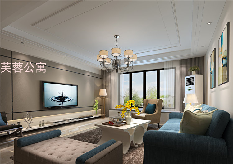 客厅图片来自湖南名匠装饰在芙蓉公寓现代简约风格的分享