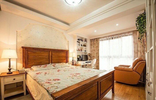 卧室图片来自北京今朝装饰在80后小资生活美式Loft风格的分享