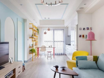66平女青年最爱的粉色设计公寓