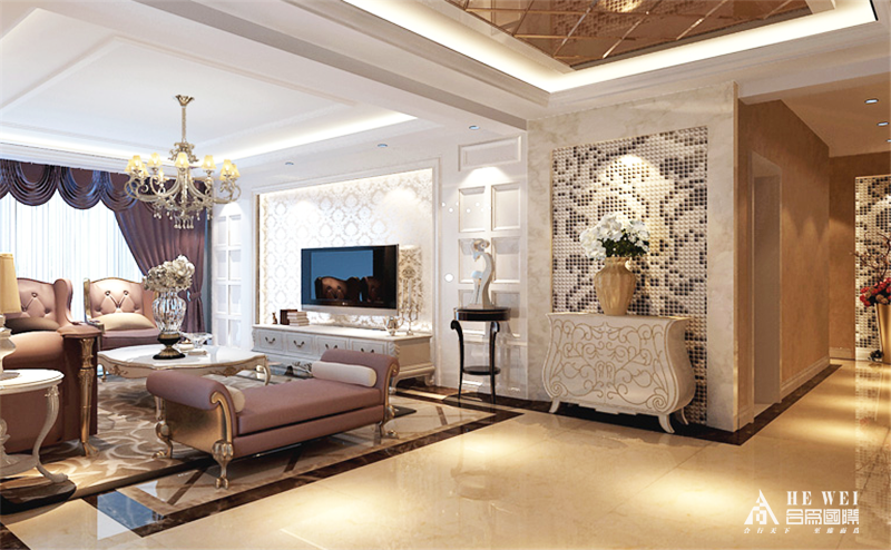 简欧风格 优美、波状 柔美雅致 客厅图片来自北京精诚兴业装饰公司在华银天鹅湖的分享
