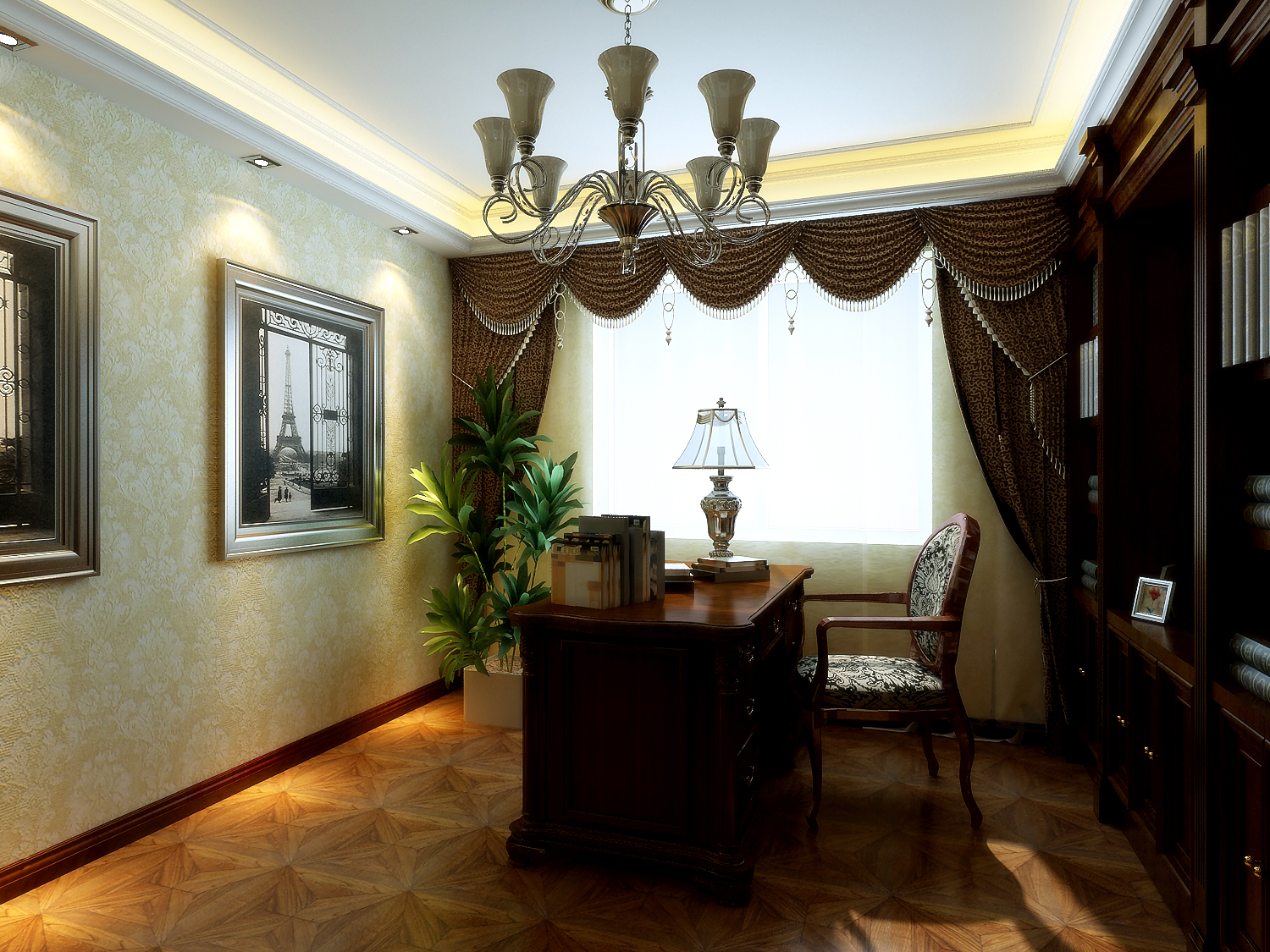 欧式 四居 依云首府 家居 客厅图片来自百家设计小刘在依云首府165平欧式风格半包8.2万的分享