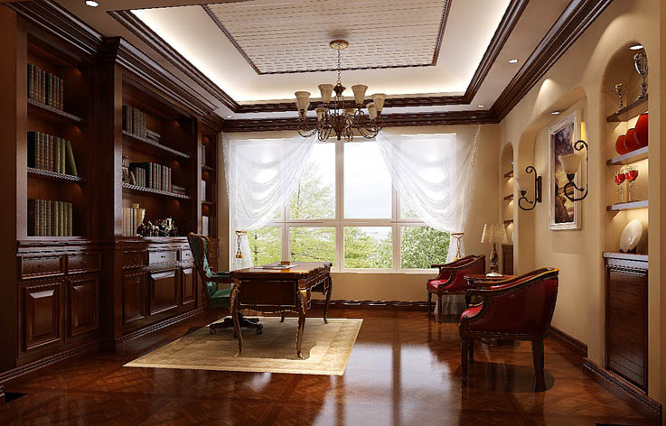 托斯卡纳 顶层带阁楼 公寓 高度国际 书房图片来自高度国际姚吉智在鲁能七号院 180坪 托斯卡纳风格的分享