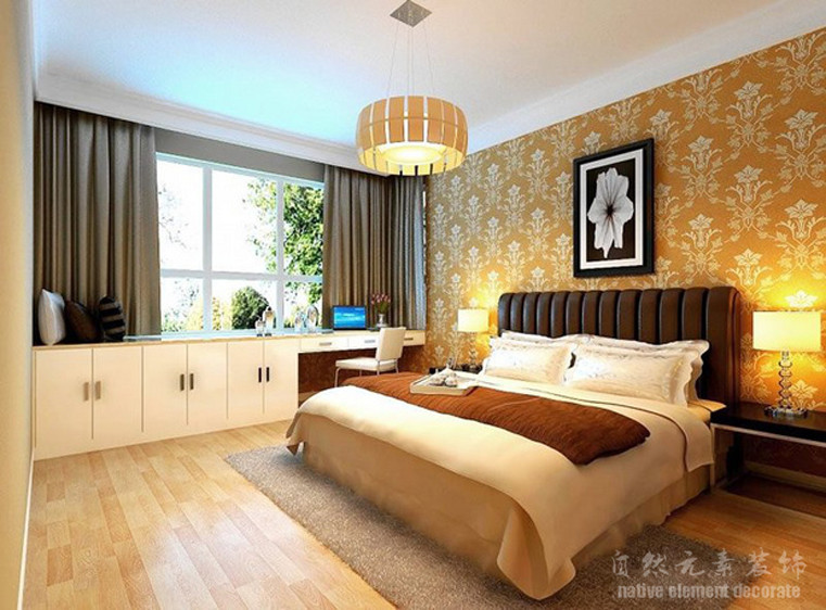 碧涛居 现代简约 二居 卧室图片来自自然元素装饰在碧涛居现代简约风装修案例的分享