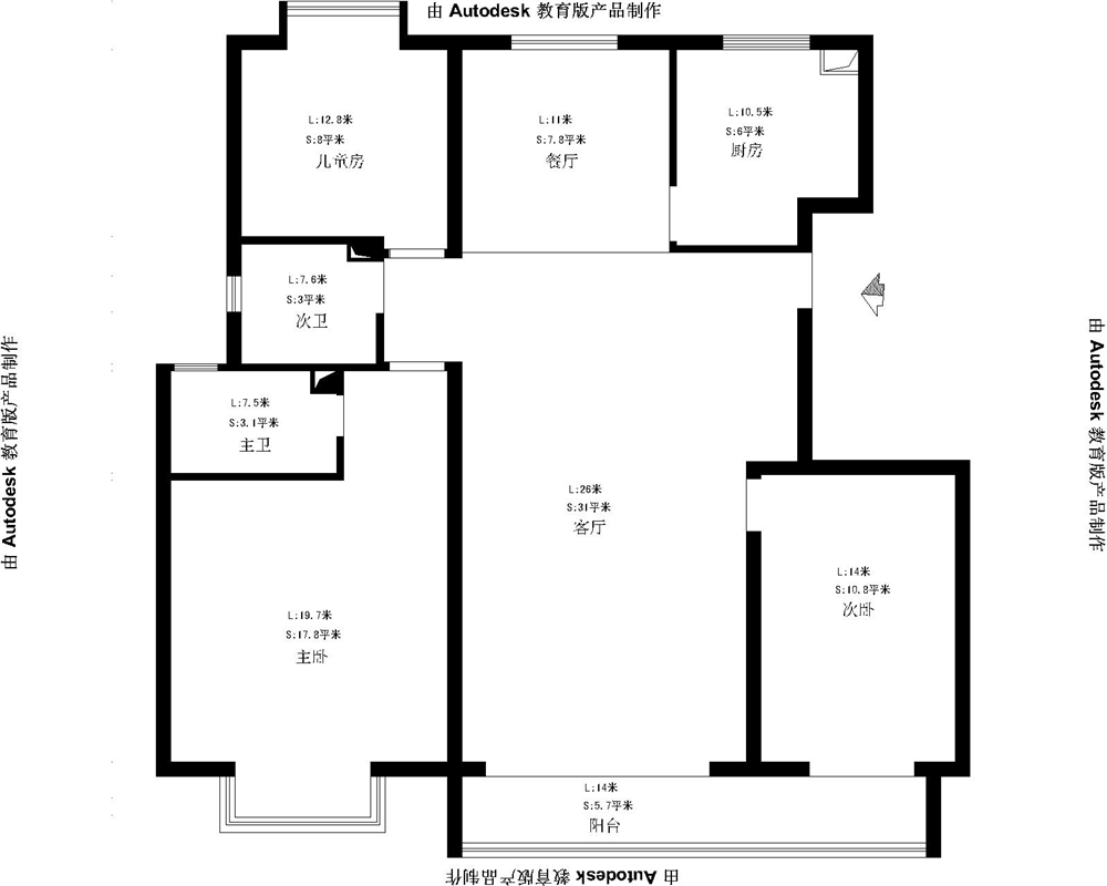 田园 三居 白领 收纳 旧房改造 80后 小资 户型图图片来自实创装饰完美家装在新泰家园130平田园风格赏析的分享