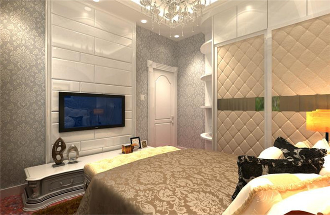 日升装饰 卧室图片来自装修设计芳芳在保利春天里140欧式四居的分享