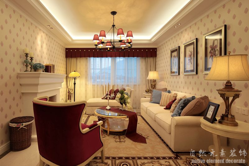 碧水龙庭 美式 三居 客厅图片来自自然元素装饰在碧水龙庭美式风装修案例的分享