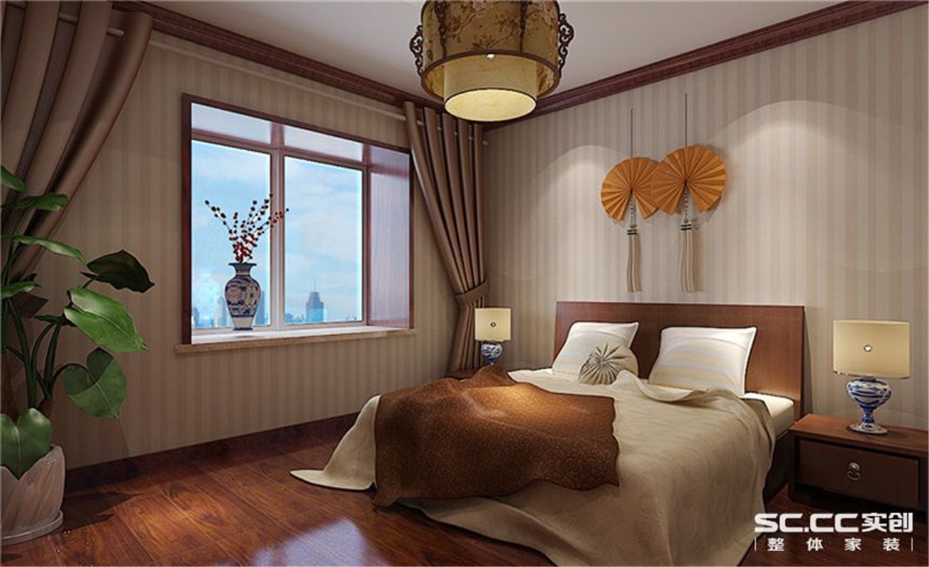 上东城 简约中式 两居 整体家装 卧室图片来自郑州实创装饰啊静在上东城86平简约中式两居的分享