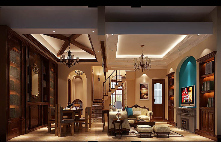 托斯卡纳 顶层带阁楼 公寓 高度国际 客厅图片来自高度国际姚吉智在鲁能七号院 180坪 托斯卡纳风格的分享