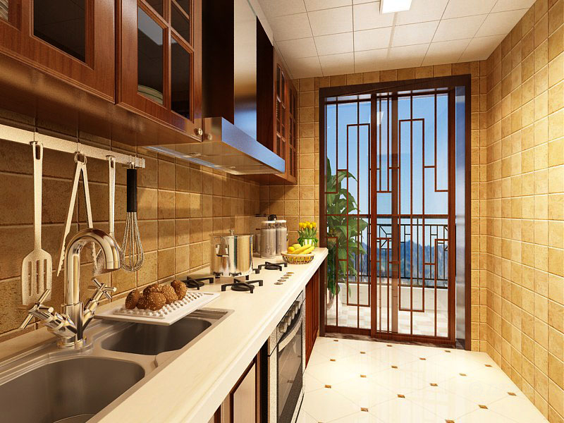 二居 80后 小资 中式 厨房图片来自阳光放扉er在力天装饰-华润橡树湾82㎡的分享