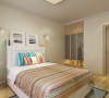 卧室是业主休息的地方所以做的温馨一些选择暖色壁纸搭配白色家具简洁又时尚。