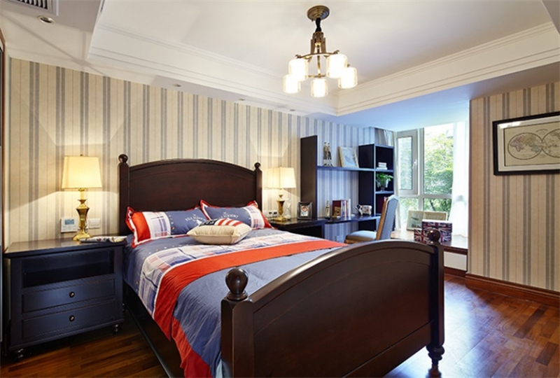 卧室图片来自峰上大宅装饰长沙在中隆国际御玺-美式田园风格的分享