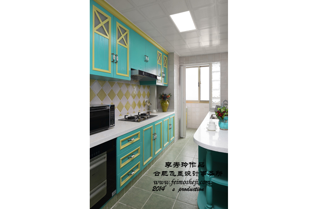 80后 混搭 二居 厨房图片来自合肥飞墨李秀玲设计在烟波蓝的分享