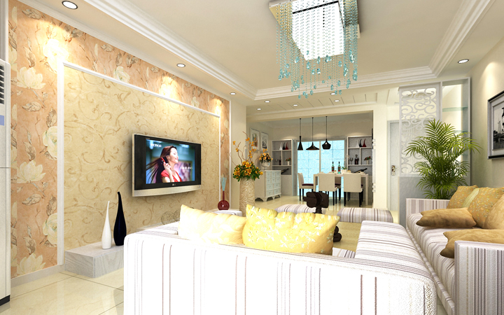 简约 二居 客厅图片来自青岛德隆装饰在开发区海富海的分享