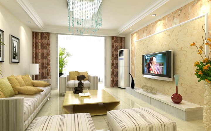 简约 二居 客厅图片来自青岛德隆装饰在开发区海富海的分享