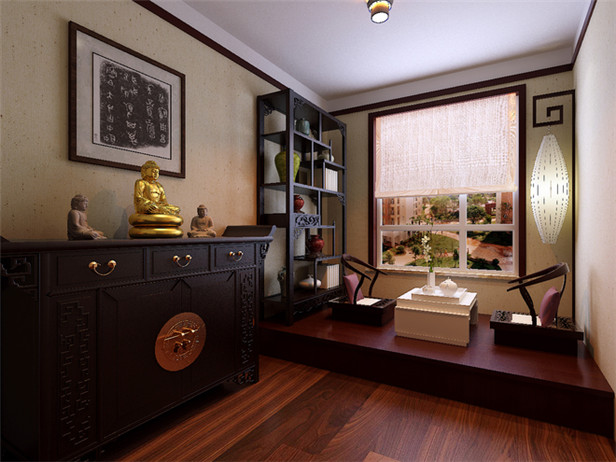 日升装饰 书房图片来自装修设计芳芳在富力城125新中式三居室的分享