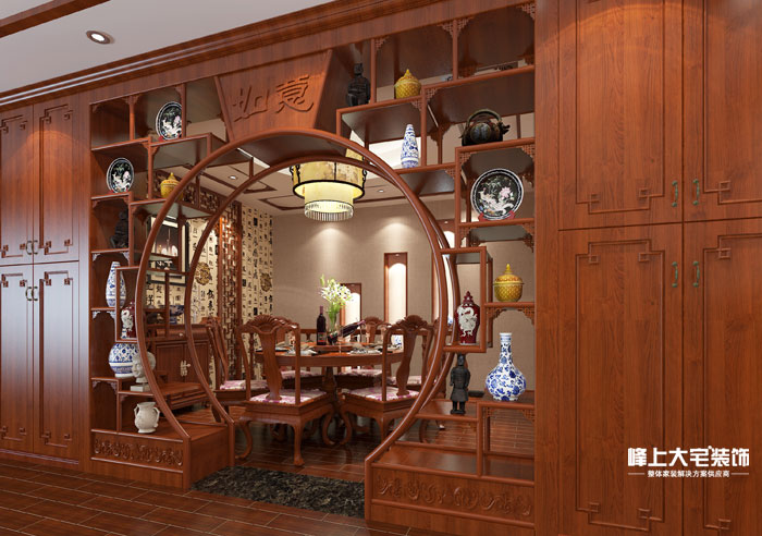 餐厅图片来自峰上大宅装饰长沙在万科金域华府——中式风格的分享