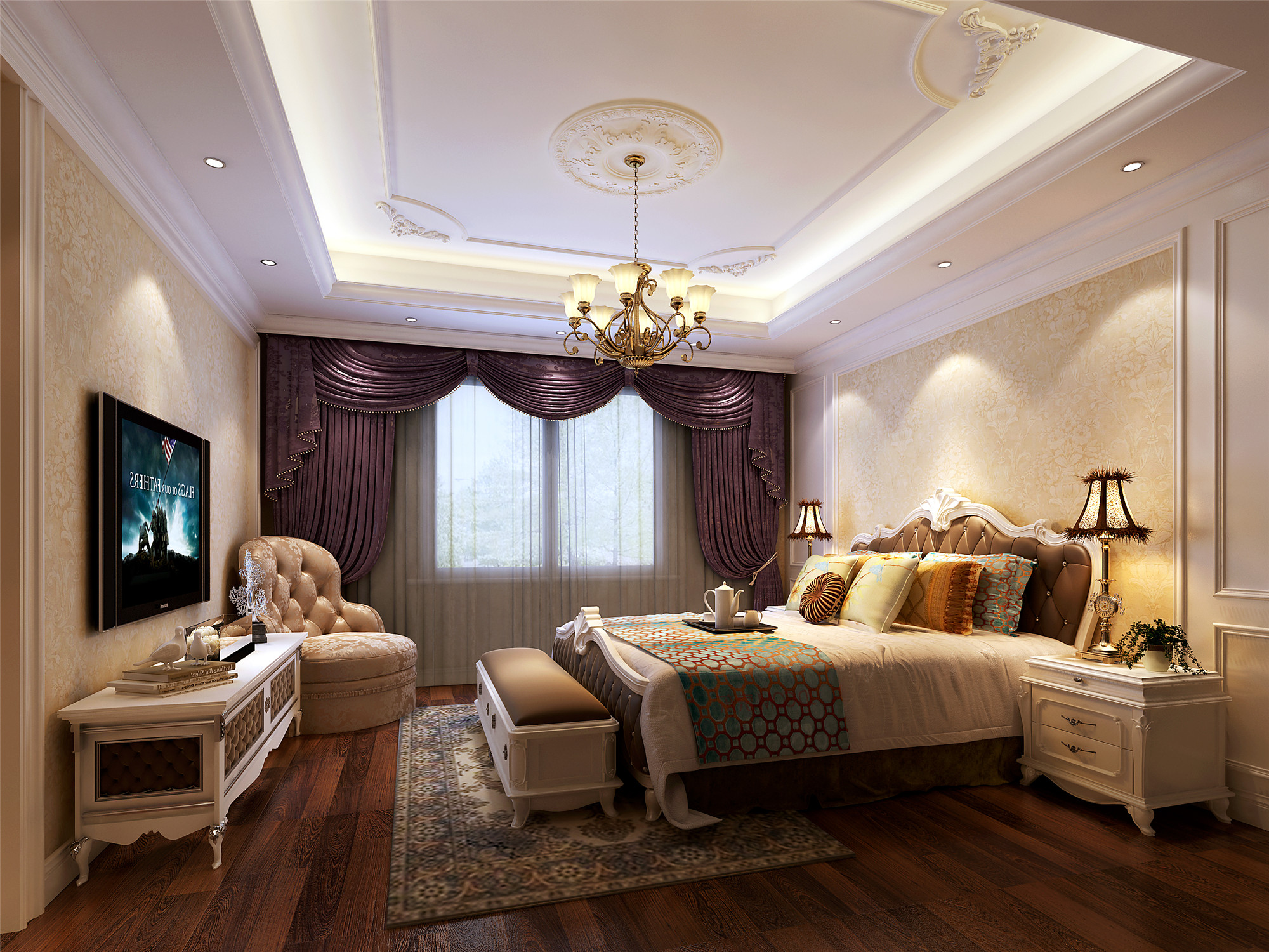 欧式 三居 混搭 卧室图片来自妞妈聊装修在华侨城180顶跃欧式风格的分享