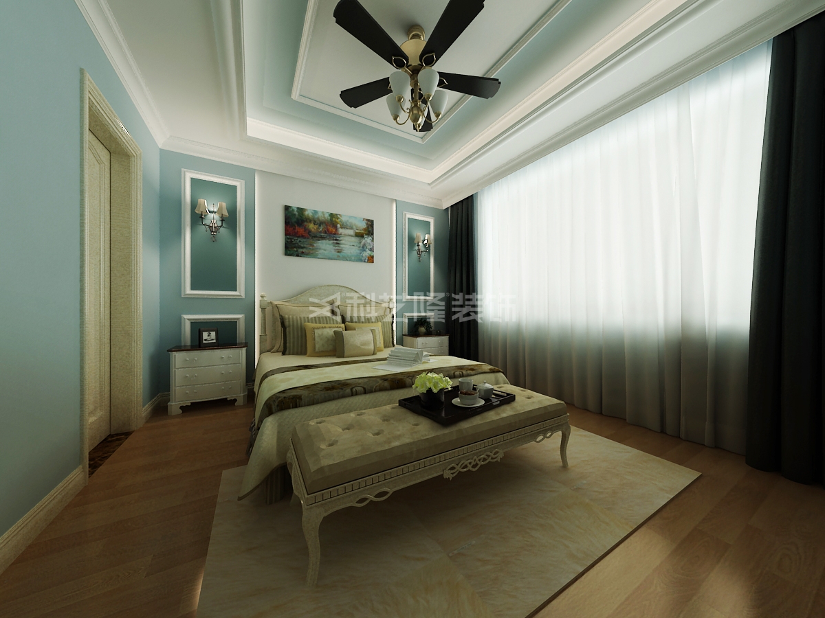 卧室图片来自天津科艺隆装饰在奕聪花园-美式风格-180㎡的分享