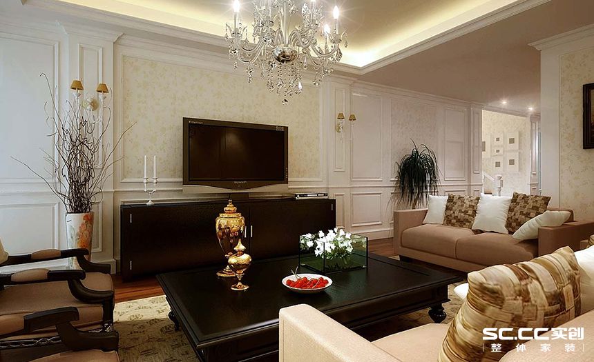 简约 欧式 三居 白领 收纳 80后 小资 客厅图片来自实创装饰百灵在清新130平米美式家的分享