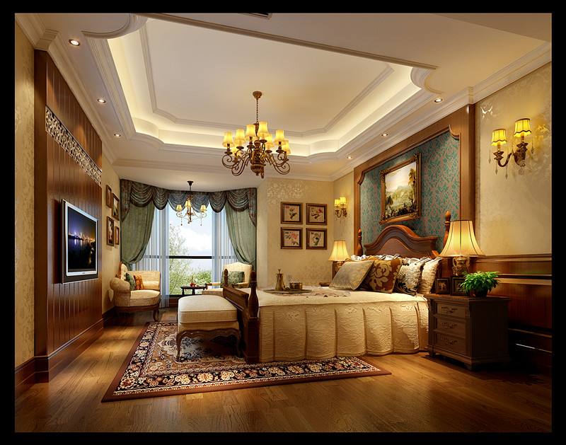卧室图片来自朗润装饰工程有限公司在古典美式混搭的分享