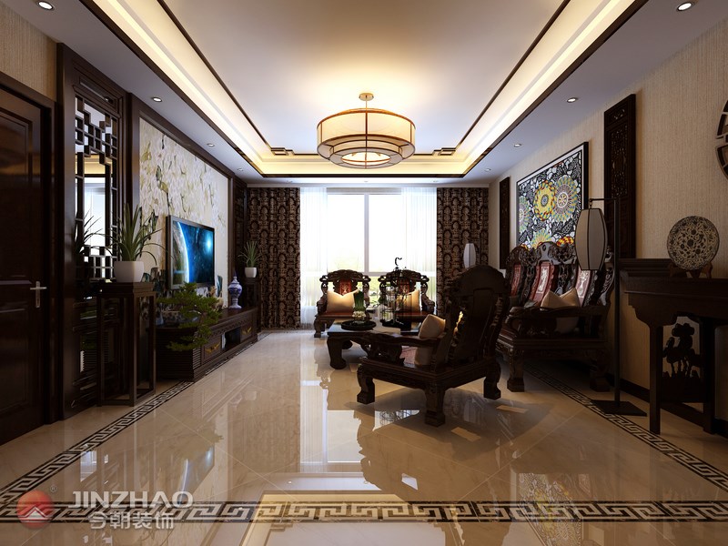 中式 客厅图片来自阿布的小茅屋15034052435在中式--阳光汾河湾167平米的分享