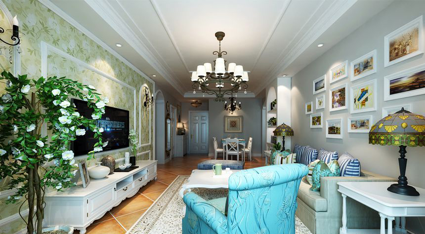 简约 欧式 田园 三居 白领 收纳 80后 客厅图片来自实创装饰百灵在美式田园风168平米装修的分享