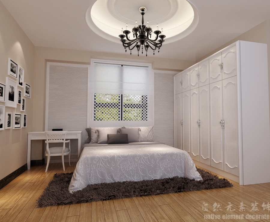 碧荔花园 欧式 二居 卧室图片来自自然元素装饰在碧荔花园欧式清新风装修案例的分享