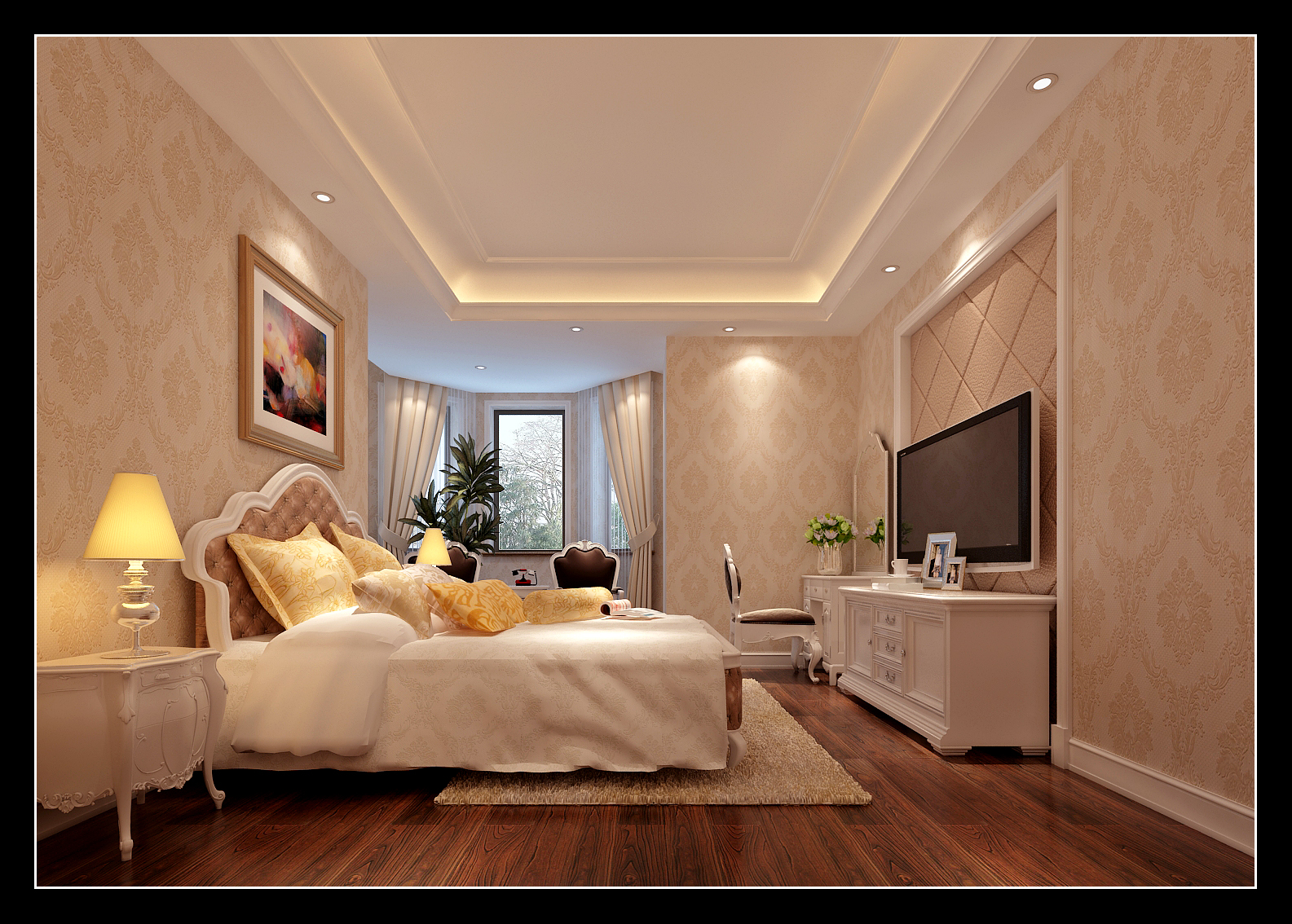 三居 欧式 卧室图片来自贾凤娇在奥林匹克花园 欧式风格的分享