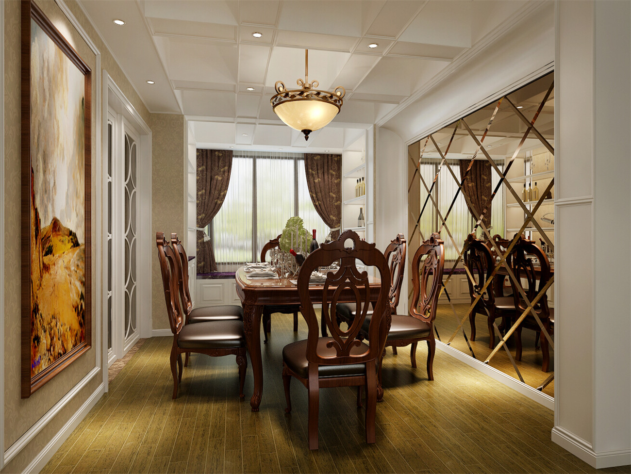 绿地东上海 装修设计 欧式风格 聚通装潢 餐厅图片来自jtong0002在绿地东上海别墅装修现代美式风格的分享
